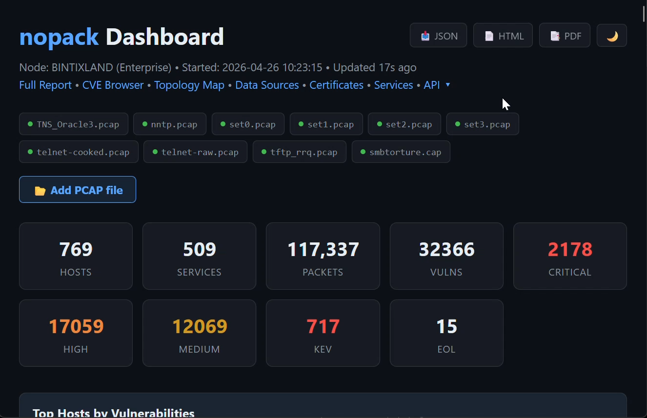 nopack Dashboard